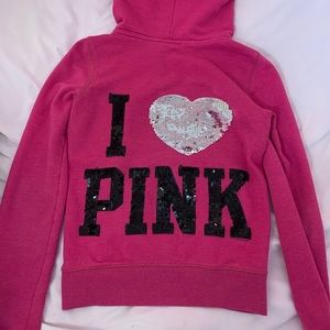 pink victoria’s secret zip up
